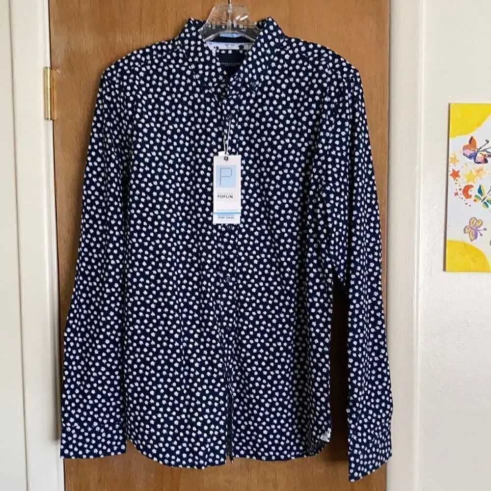 Denimā&Ā FlowerāL/SāPoplināButtondownāShirt